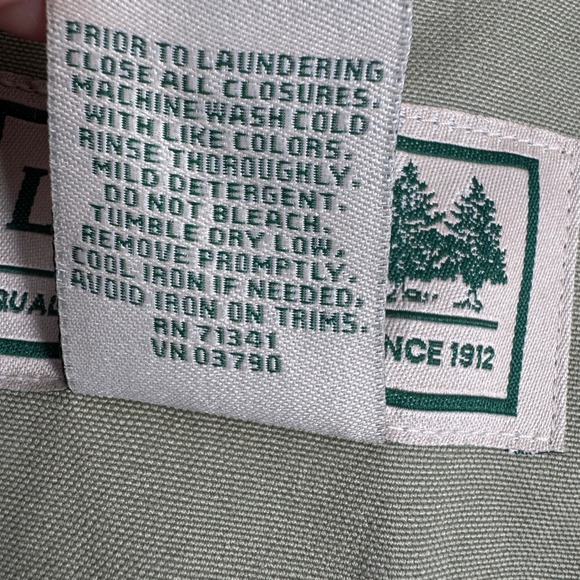 VTG LL Bean Women M Utility Field Barn Jacket Green Canvas Corduroy Chore Coat - Picture 16 of 16
